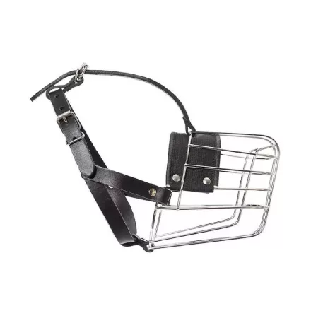 FÉM SZÁJKOSÁR G2 BŐRSZÍJJAL MUNKAKUTYÁKNAK