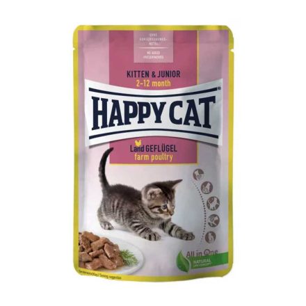 Happy Cat Kölyök és Junior macskaeledel 85 g Baromfi