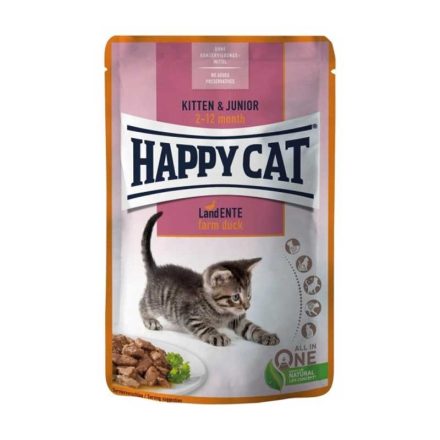Happy Cat Kölyök és Junior macskaeledel 85 g Kacsa