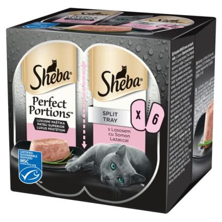 Sheba Perfect Portions lazac vagdalttal felnőtt macskák számára 6 x 37,5g