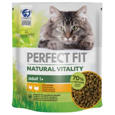 Perfect Fit Natural Vitality felnőtt macskák számára csirkével és pulykával 650g