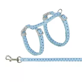 TRIXIE MACSKAHÁM+PÓRÁZ PÖTTYÖS  28-45CM 1,2M KÉK