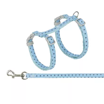 TRIXIE MACSKAHÁM+PÓRÁZ PÖTTYÖS  28-45CM 1,2M KÉK