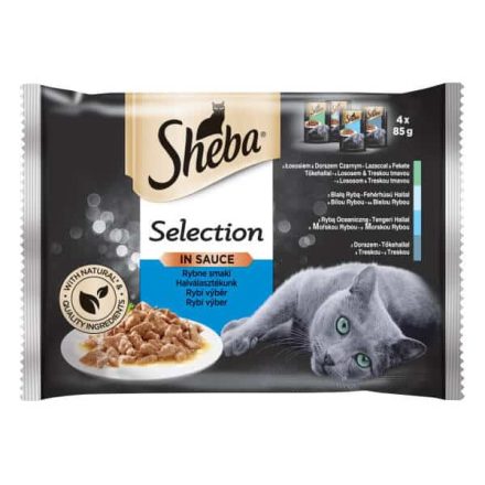 Sheba Selection tasakos halas válogatás felnőtt macskák számára 4 x 85g