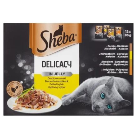 Sheba Delicacy baromfi válogatás aszpikban felnőtt macskák számára 12x 85g