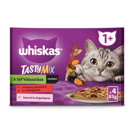 WHISKAS CAT POUCH TASTY 4X85G CHEF'S CHOIC