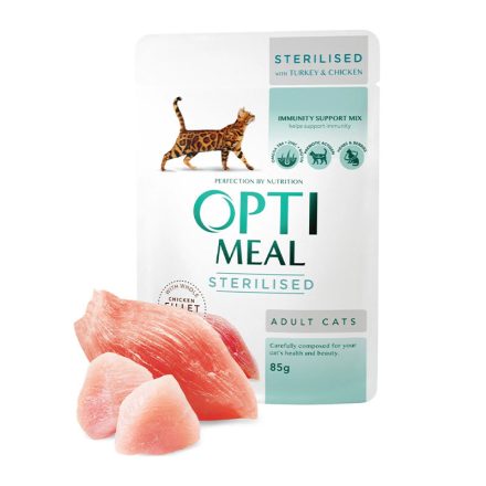 OPTIMEAL CAT POUCH STERIL 85G CSIRKE-PULYKA