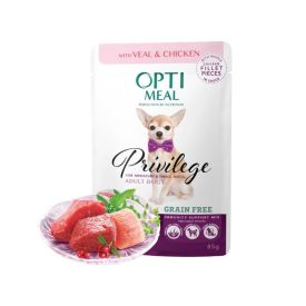   OPTIMEAL PRIVILEGE DOG GABONAMENTES NEDVES ELEDEL BORJÚ-CSIRKE 85G