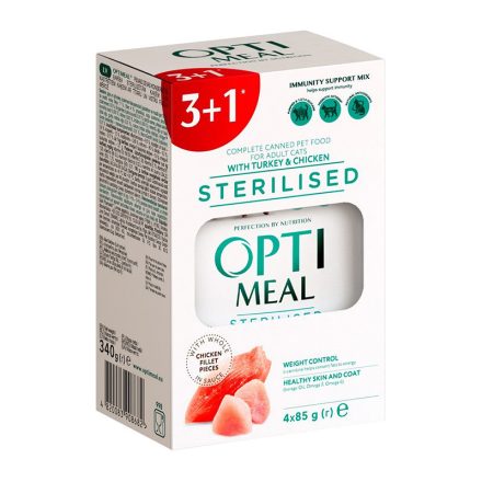 OPTIMEAL CAT STERIL CSIRKE 340G (3+1)