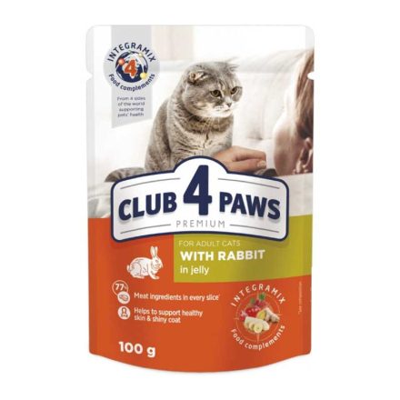 CLUB4PAWS CAT POUCH 100G NYÚL/RABBIT