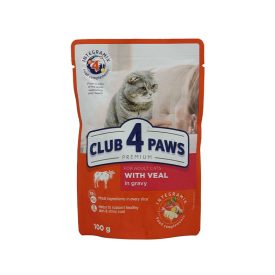 CLUB 4 PAWS PREMIUM CAT NEDVES ELEDEL BORJÚ GRAVY 100G