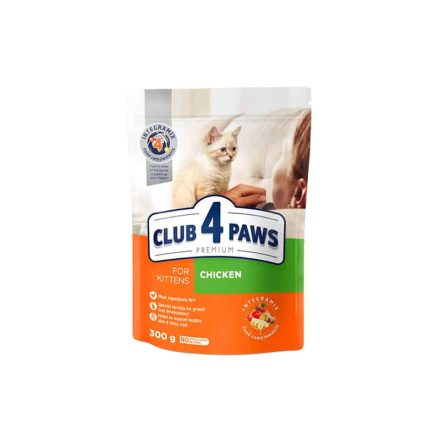 CLUB 4 PAWS PREMIUM CAT KITTEN SZÁRAZ TÁP CSIRKE 300G