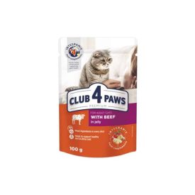 CLUB 4 PAWS PREMIUM CAT NEDVES ELEDEL MARHA JELLY 100G