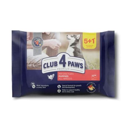 CLUB4PAWS DOG POUCH PUPPY 6X80G