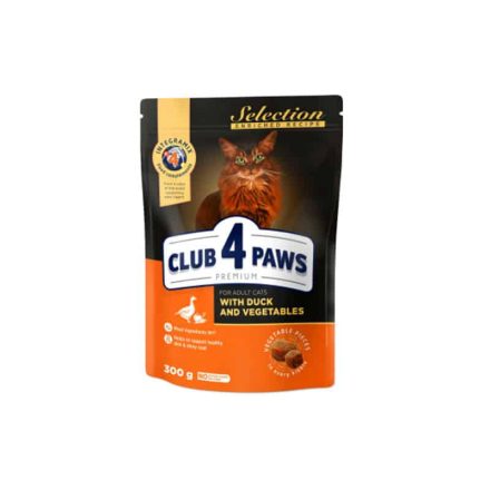 CLUB 4 PAWS PREMIUM CAT SELECTION SZÁRAZ TÁP KACSA-ZÖLDSÉG 300G