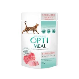 OPTIMEAL CAT POUCH 85g STERIL MARHA-PULYKA FILÉ ZSELÉBEN