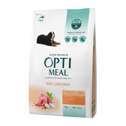 OPTIMEAL DOG SZÁRAZ TÁP NAGY MÉRETŰ KÖLYÖKKUTYÁKNAK PULYKÁVAL 4KG