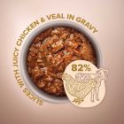 CLUB4PAWS CAT POUCH SLICES 85g Csirke-Borjú