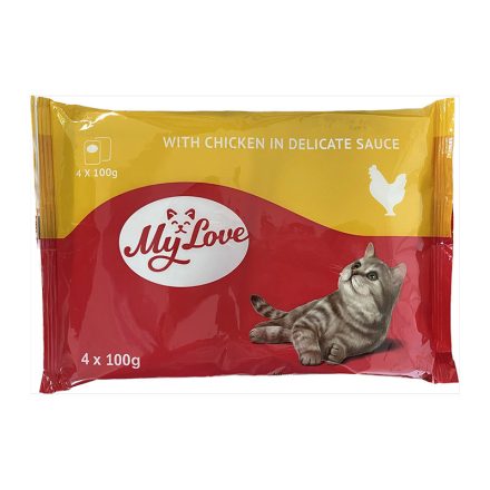 MY LOVE CAT POUCH 4X100G CSIRKÉS SAUCE