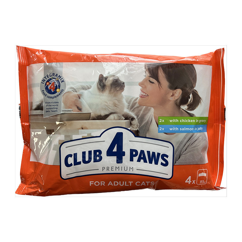 CLUB 4 PAWS PREMIUM CAT NEDVES ELEDEL CSIRKE ÉS LAZAC 2-2db