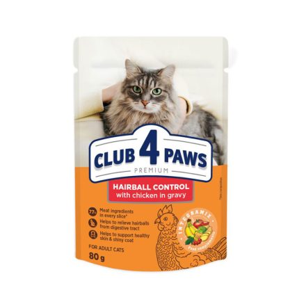 CLUB 4 PAWS PREMIUM CAT HAIRBALL NEDVES ELEDEL CSIRKE 80G