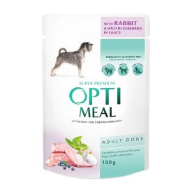 OPTIMEAL DOG POUCH 100G NYÚL-ÁFONYA SAUCE