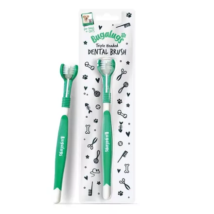 BUGALUGS TRIPLE TOOTHBRUSH 17CM DOGS-CATS