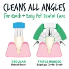 BUGALUGS TRIPLE TOOTHBRUSH 17CM DOGS-CATS
