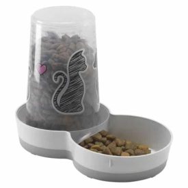   Flamingo Automata étel és vízadagoló - szerelmes macskák motívum - 1,5l