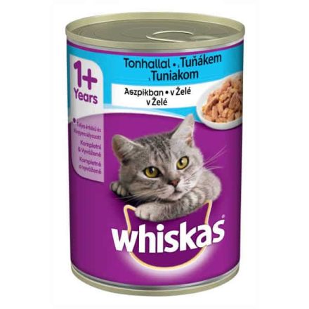 Whiskas konzerv tonhallal aszpikban felnőtt macskák számára 400g