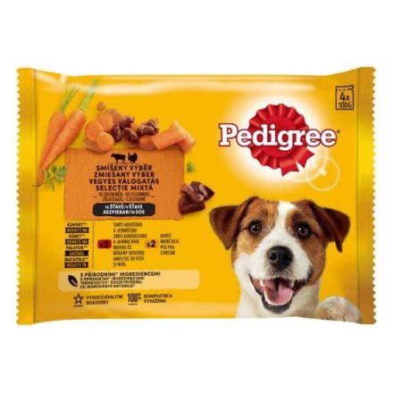 PEDIGREE Alutasakos válogatás pulyka és marha bárány keverék 4x100g