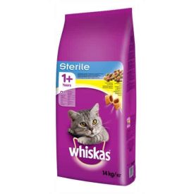   Whiskas Sterile száraztáp csirkehússal felnőtt macskák számára 14kg