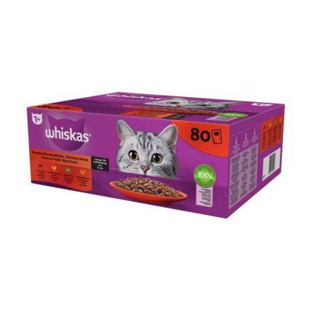 WHISKAS CAT POUCH 80-PACK KLASSZIKUS VÁLOGATÁS 80X85G