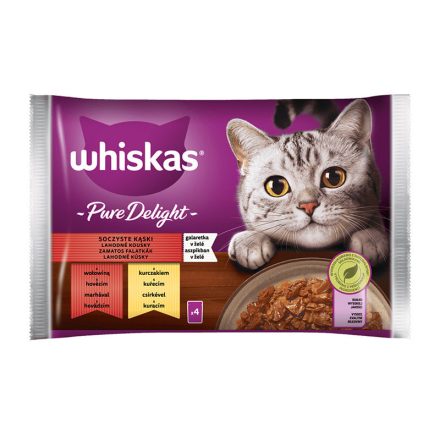 WHISKAS CAT POUCH PURE DELI 4X85G MAR-CSI ASZP