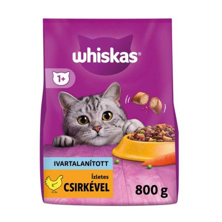 WHISKAS CAT SZÁRAZ STERIL ADULT 800G CSIRKE