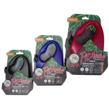 FitActive automata póráz 5m (S) 15 kilós kutyáig - Piros