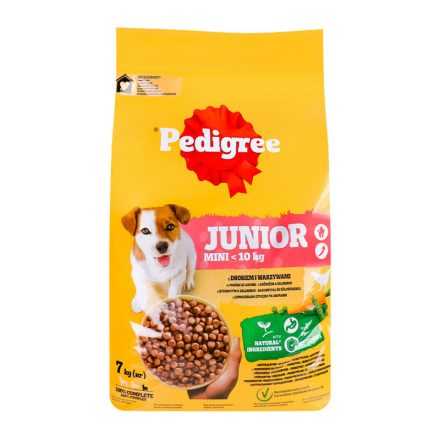 PEDIGREE DOG SZÁRAZ JUNIOR SMALL 7KG BAROMFI ÉS ZÖLDSÉG