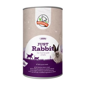   FARKASKONYHA KUTYA BIO JUSTRABBIT NYÚL 100% PÁROLT HÚS ÉS BELSŐSÉG 400 G