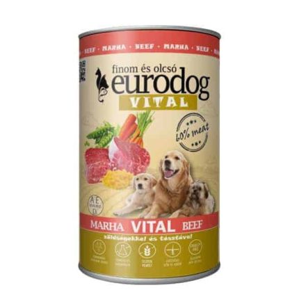 EURO DOG VITAL kutyakonzerv marhahússal 1240g