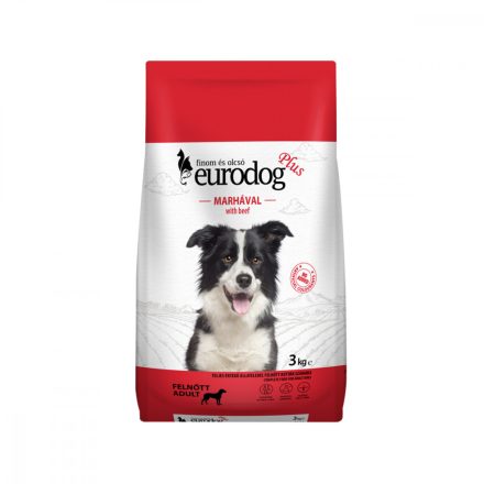 EURO DOG PLUS Kutyatáp Marhás 3kg
