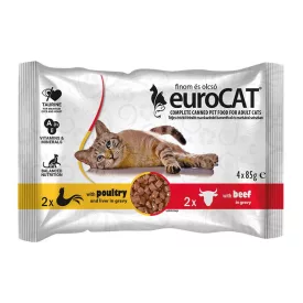 EURO CAT POUCH SZÓSZBAN DUO 4X85G SZÁRNY+MARHA