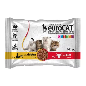 EURO CAT POUCH KITTTEN DUO 4X85G CSIRKE-MARHA