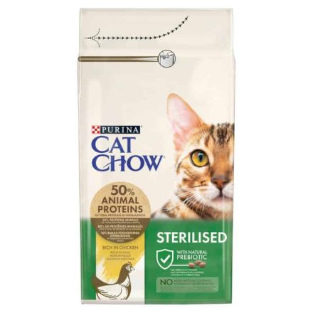 Cat Chow Sterilised csirkében gazdag száraz macskaeledel 1,5kg