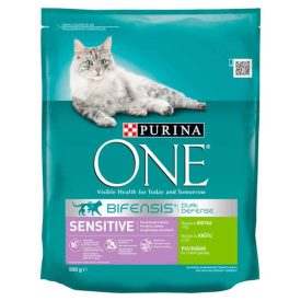   Purina One Sensitive pulykában és rizsben gazdag teljes értékű állateledel felnőtt macskáknak 800g