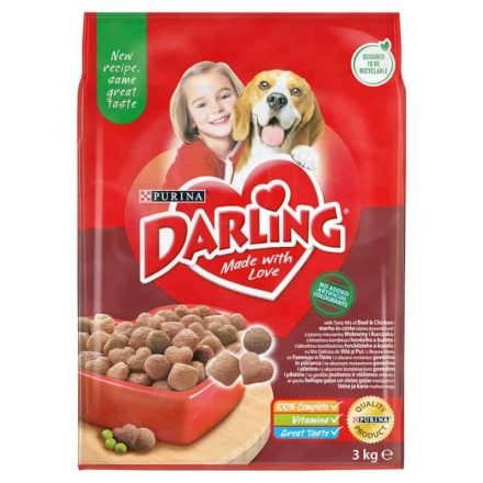 Darling teljes értékű állateledel felnőtt kutyák számára marha és csirke ízletes keverékével 3kg