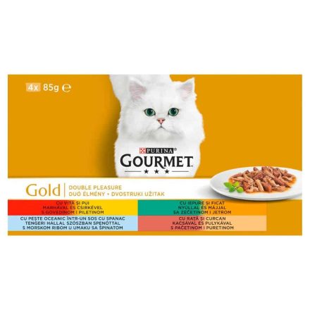 Gourmet Gold teljes értékű állateledel felnőtt macskák számára 4 x 85g