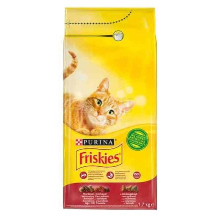 FRISKIES Marhával, csirkével és hozzáadott zöldségekkel 1,7kg