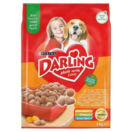 Darling teljes értékű állateledel felnőtt kutyák számára csirke és pulyka ízletes keverékével 3kg