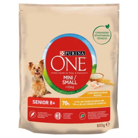 Purina One Mini Senior csirkében gazdag száraz kutyaeledel 800g