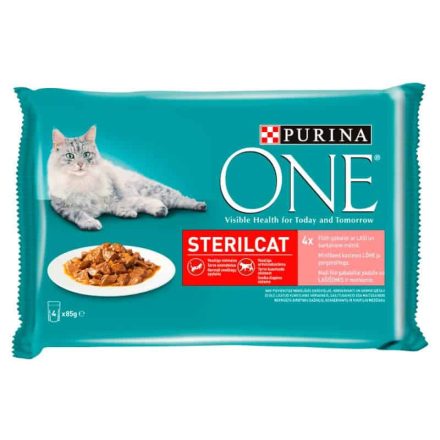 Purina One Sterilcat Lazaccal és Répával nedves macskaeledel sterilizált macskák számára 4 x 85g